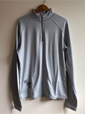 Orage Men’s Large Quarter Zip Fleece Lined Performance Pullover Gray